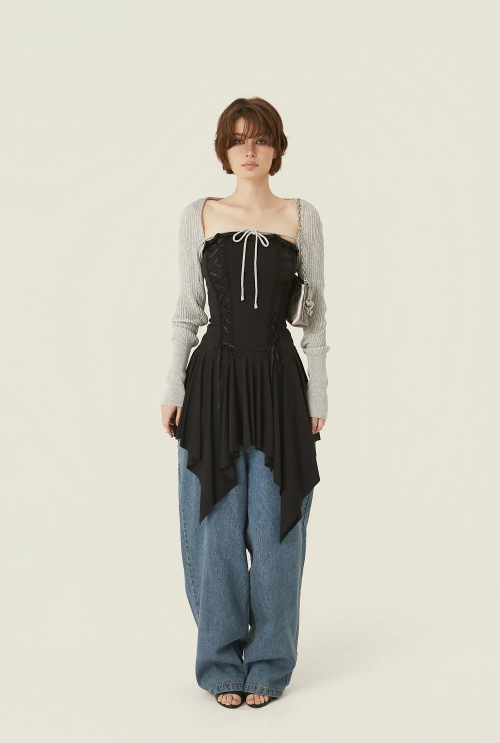 Stretch lace up dress - Image 3